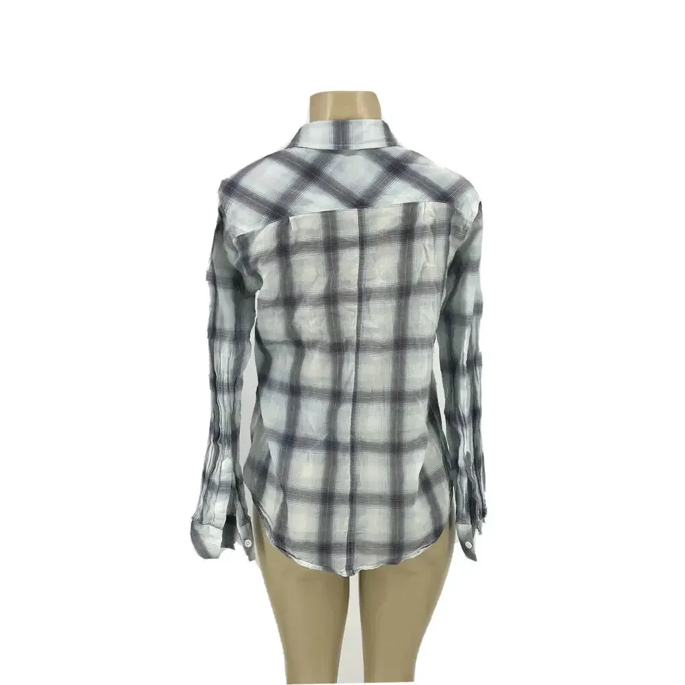 Rails Small Women Button Up Shirt Cotton Long Sleeve Plaided CD21 - Picture 2 of 6